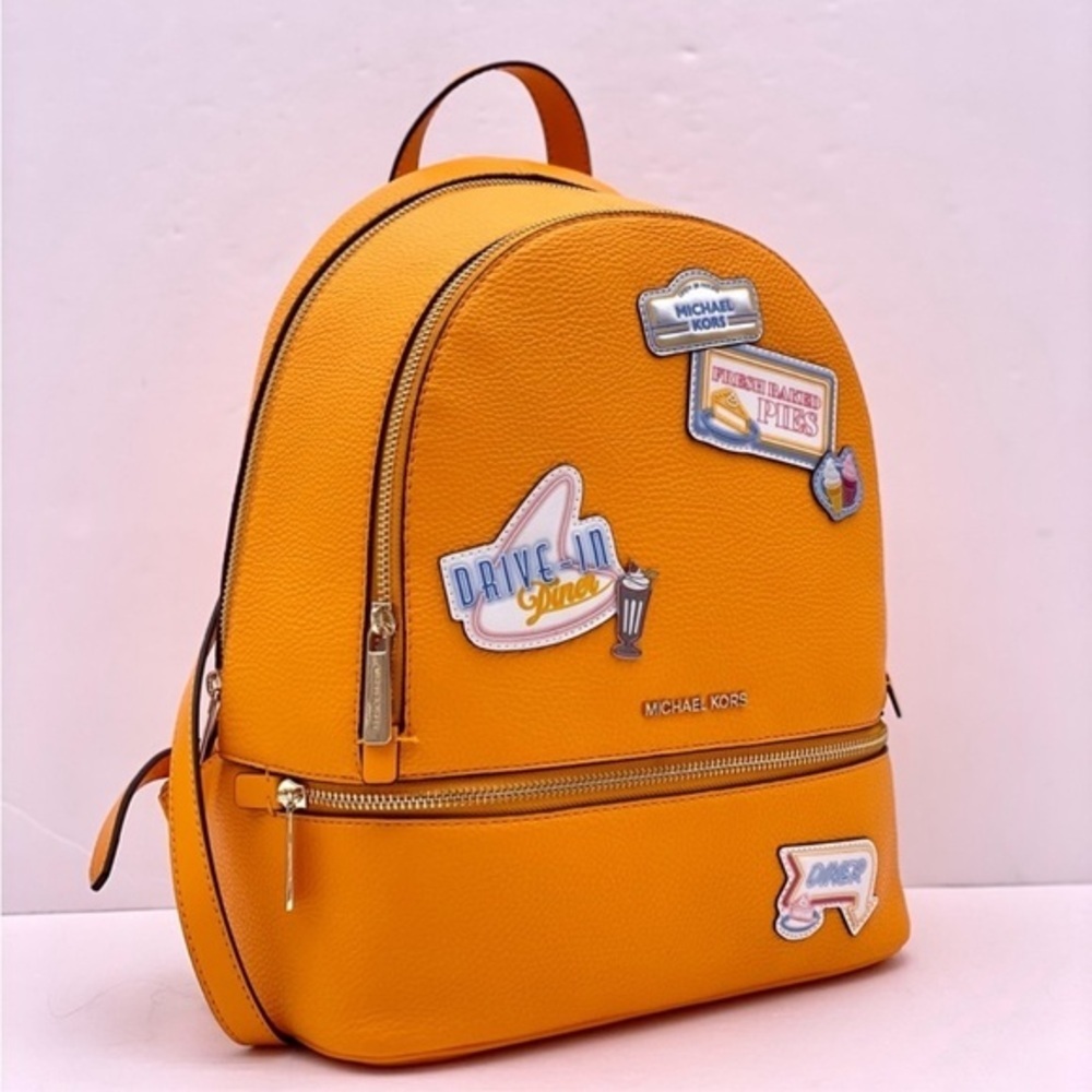 Michael Kors Mustard Backpack with Patches